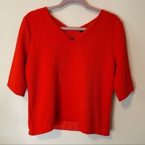 Ann Taylor Short Sleeve Top Bright Orange Size Medium